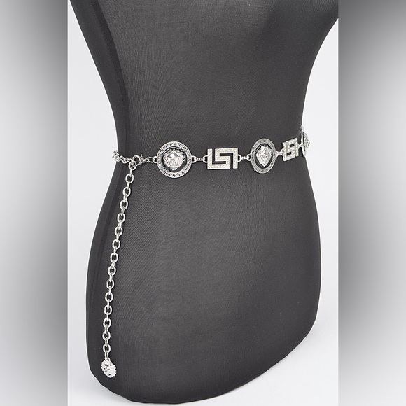 Plus Size Gold or Silver Medallion Chain Statement Belt